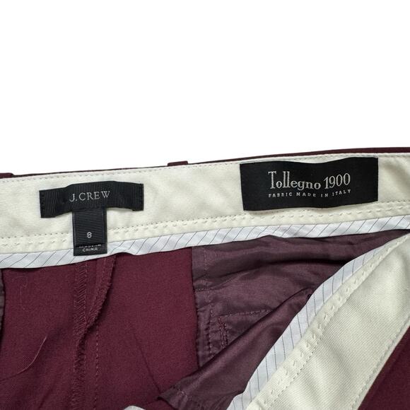 J.CREW Eaton Trouser Tollegno 1900 Italian Stretch Wool in Plum Purple Size 8 - Picture 3 of 7